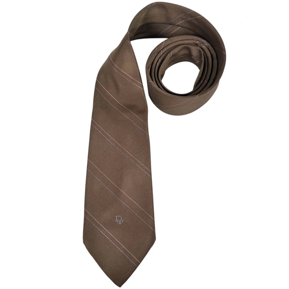 CHRISTIAN DIOR VINTAGE Dior Embroidered Logo Necktie